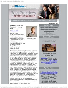 Best Practices for Adventist Worship, September 9, 2012