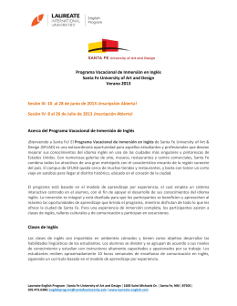Programa Vacacional de Inmersión en Inglés Santa