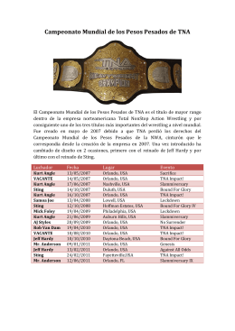 Campeonato Mundial de TNA - Pressingcatch.org