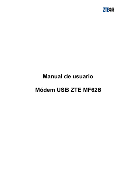 Manual de usuario Módem USB ZTE MF626