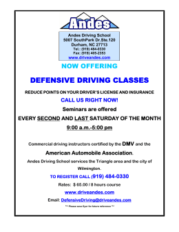 (919) 484-0330 - Andes Driving School