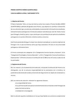 PREMIO CIENTÍFICO MÁRIO QUARTIN GRAÇA CASA DA