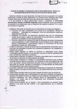 Acuerdo de amistad y Cooperación entre la Universidad Donau