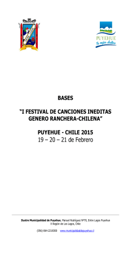 19 – 20 – 21 de Febrero - Municipalidad de Puyehue