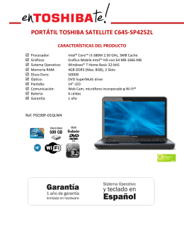 PORTÁTIL TOSHIBA SATELLITE C645-SP4252L