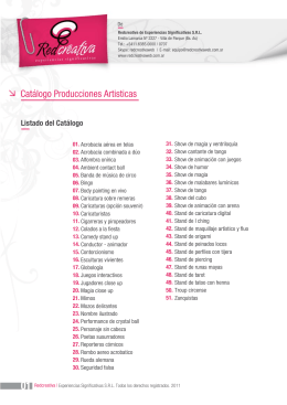 Catálogo Producciones Artisticas