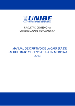 MANUAL DESCRIPTIVO DE LA CARRERA DE