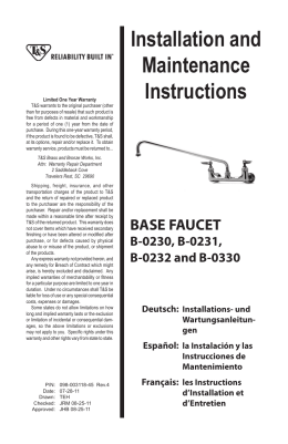 Base Faucet - T and S Brass and Bronze Works, Inc.