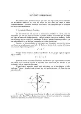 MOVIMIENTO VIBRATORIO Son numerosos los