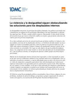 Guatemala: - The Internal Displacement Monitoring Centre