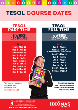 TESOL Course dates