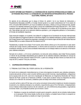 INFORME QUE PRESENTA LA UNIDAD TÉCNICA DE