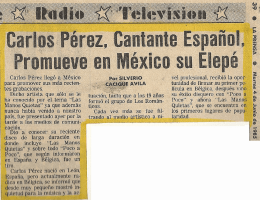 Carlos Pérez promueve su LP en Mexico – La Prensa 04-06.