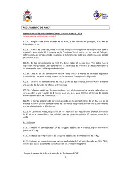 Modificaciones aprobadas RFHE al Reglamento Raid, adaptación