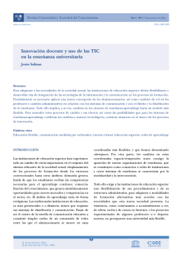 Innovación docente y uso de las TIC en la enseñanza universitaria