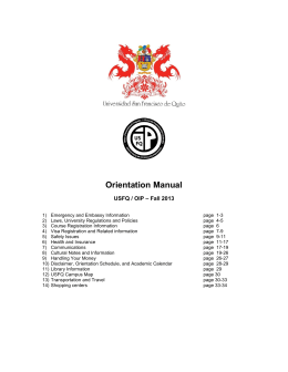 Orientation Manual - Universidad San Francisco de Quito