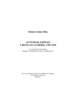 Actividad, empleo y renta en Almería, 1787