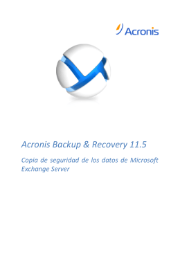 Acronis Backup & Recovery 11.5 for Microsoft Exchange Server
