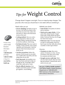 Tips for Weight Control