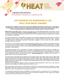HTV ANUNCIA LOS NOMINADOS A LOS HEAT LATIN MUSIC