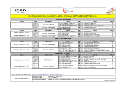 Programación 1ra. Fecha Baloncesto