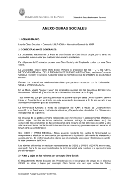 ANEXO OBRAS SOCIALES - Universidad Nacional de La Plata