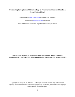 Comparing Perceptions of Biotechnology in Fresh versus Processed