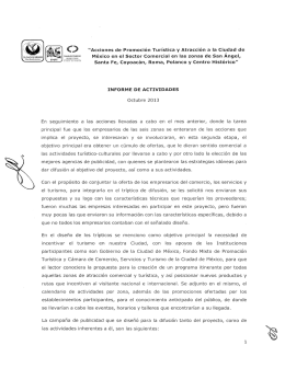 “Acciones de Promoción Turística y Atracción a la Ciudad de México