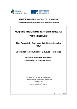 Programa Nacional de Extensión Educativa “Abrir la Escuela”