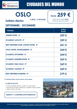 CIUDADES DEL MUNDO: Oslo desde 259€ + tasas