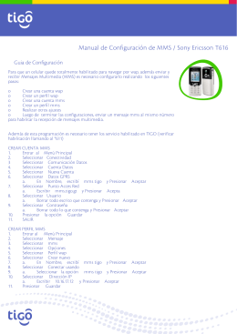 Manual de Configuración de MMS / Sony Ericsson T616