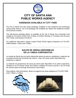 city of santa ana public works agency sandbags available at city yard