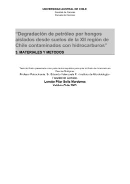 “Degradación de petróleo por hongos aislados desde suelos de la