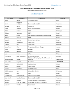 Latin American & Caribbean Carbon Forum 2013 List of participants