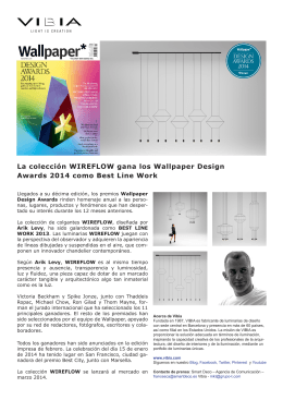 La colección WIREFLOW gana los Wallpaper Design Awards 2014