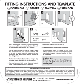 FITTING INSTRUCTIONS AND TEMPLATE