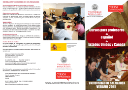 folleto 2015 - Cursos Internacionales of the University of Salamanca