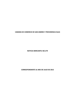 Noticia Mercantil - Julio 2015 - Cámara de Comercio de San Andrés