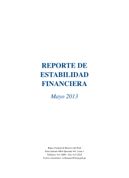 Reporte de Estabilidad Financiera - Mayo 2013