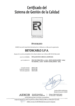 Certificado del - Castiglioni Srl