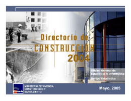 Mayo, 2005 - Ministerio de Vivienda, Construcción y Saneamiento