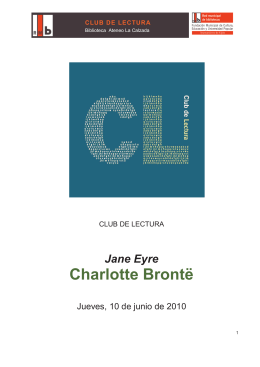 Jane Eyre Charlotte Brontë - Club de Lectura Biblioteca La Calzada