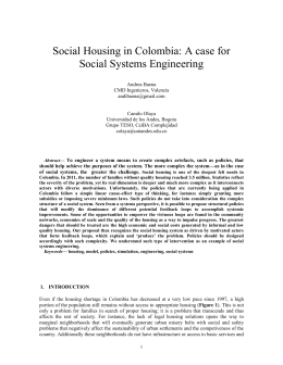 Social Housing in Colombia: A case for Social Systems Engineering