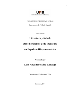 Literatura y fútbol: otros horizontes de la literatura en España e