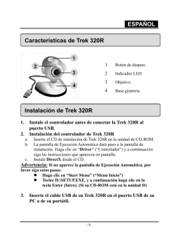 ESPAÑOL Características de Trek 320R Instalación de