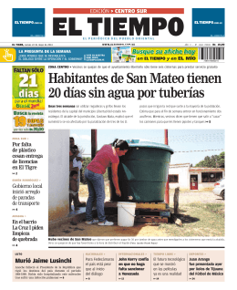 Habitantes de San Mateo tienen 20 días sin agua por