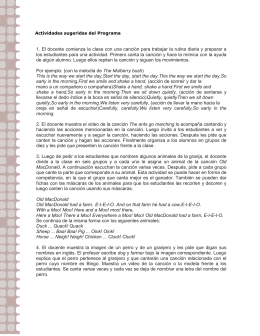 1. El docente comienza la clase con una canción para trabajar la