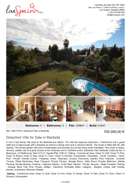 Detached Villa for Sale in Marbella