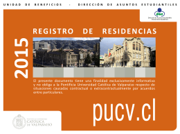 Registro de Residencias 2015 - Pontificia Universidad Católica de