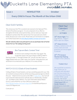 Issue 2 NEWSLETTER October Every Child in Focus